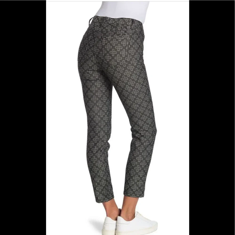 Ksubi Women’s slim pin monogram cropped ankle pants size 24, NWT